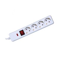 Prelungitor 4 socluri cu intrerupator, 1.5 m, alb, protectie supratensiune