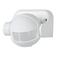 Senzor de mişcare, montare pe perete, IP44, alb, 12 m, 3 - 2000 LUX, 