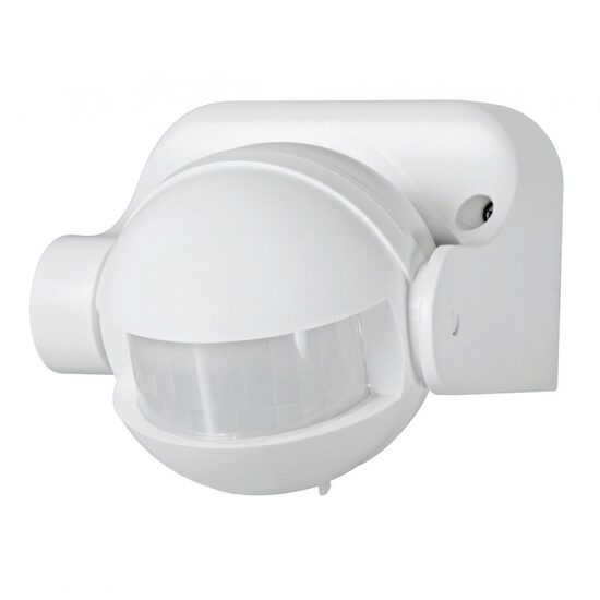 Senzor de mişcare, montare pe perete, IP44, alb, 12 m, 3 - 2000 LUX, 