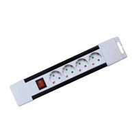 Prelungitor 4 socluri cu intrerupator, 1.5 m, alb, protectie supratensiune, 3500 W
