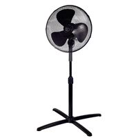 Ventilator cu picior, diametru 40 cm, 40 W, Negru, inaltime reglabila, 70 x 70 x 124 cm, 3 trepte