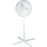 Ventilator cu picior, diametru 40 cm, 40 W, Alb, inaltime reglabila, 70 x 70 x 124 cm, 3 trepte