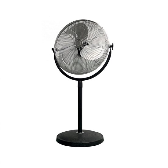 Ventilator cu picior, protectie metalica, 45 cm, 100 W, 3 viteze, Negru/Argintiu