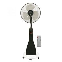 Ventilator cu umidificator, alb/negru, 90 W, Telecomanda, 43 x 38 x 121 cm, 3 trepte umidificare si viteza