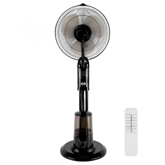 Ventilator cu umidificare, negru, 75 W, 44 x 40 x 125 cm, Telecomanda, 3 trepte
