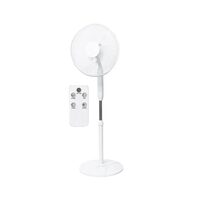 Ventilator cu picior telescopic, telecomanda, 40 cm, 40 W, 3 viteze, Alb
