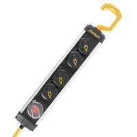 Prelungitor de exterior 4 prize, intrerupator, carlig, IP44, lungime 5 m, IP44, capace