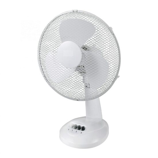 Ventilator de masa, diametru 30 cm, 40 W, alb, 3 trepte, dimensiune 34.5 x 47 cm