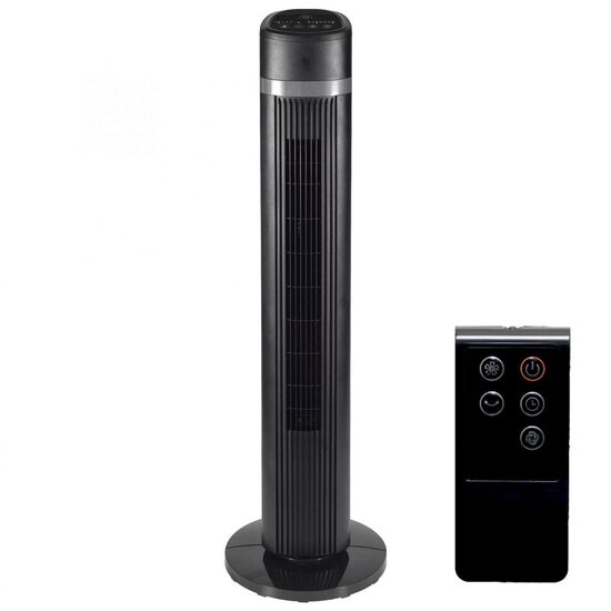 Ventilator turn, control tactil, Negru, Timer, 30 x 101.3 cm, Oscilare