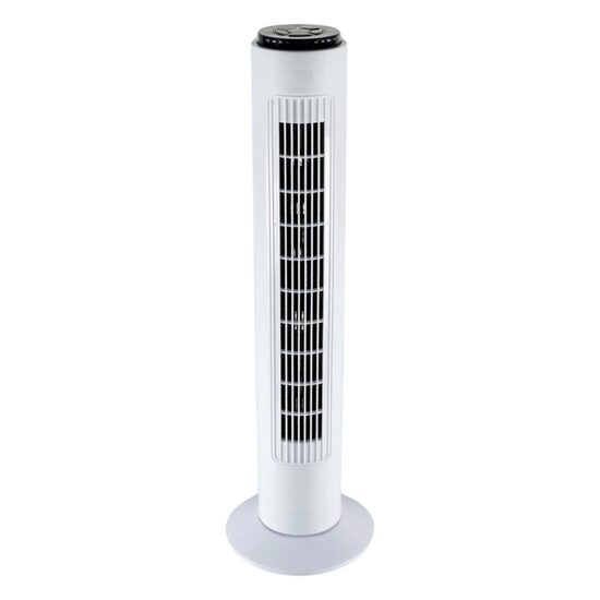Ventilator turn, Alb, 50 W, telecomanda, 3 viteze, Inaltime 74 cm