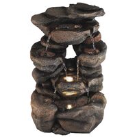 Fantana decorativa cu led, 29.5 x 48 x 23 cm, Rasina, de interior, adaptor retea