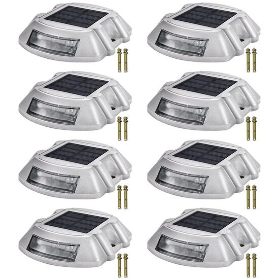 Set 8 lampi solare pentru alei, Aluminiu turnat, IP68, Greutate suportata 45 Tone, 600 lm