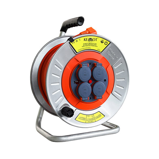 Prelungitor electric pe tambur metalic, 4 prize, monofazat, 3 x 2.5 mmp, Lungime 20 m, IP44