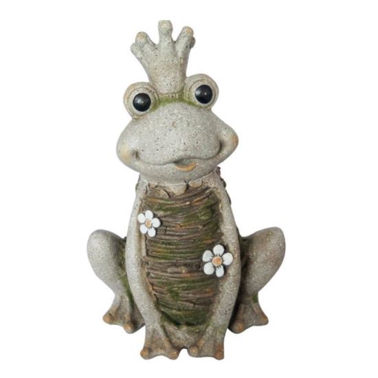 Decoratiune gradina Strend Queen Frog, ceramica, Regina Broasca , 28.5 x 23 x 43 cm
