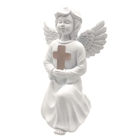 Lampa solara Strend Pro Angel Cross, 15x12x22 cm, 1 LED, AA, ceramica