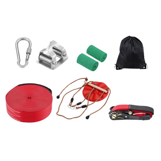 Set tiroliana lungime 20 m, capacitate max 250 kg, cablu, scaun
