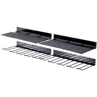 Set 4 organizatoare unelte, Otel, carlige incluse, max 40 kg, Negru, 430 x 194 mm