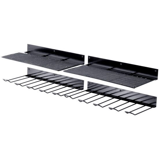 Set 4 organizatoare unelte, Otel, carlige incluse, max 40 kg, Negru, 430 x 194 mm