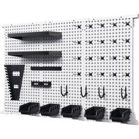 Organizator de perete, Otel, carlige si rafturi, pentru scule, 3 x paneluri, dimensiune totala 1219 x 814 mm, max 225 kg