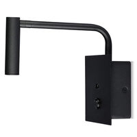 Veioza de perete, 3 W, lumina calda 3000K, Aluminiu, 180 lm, 90 x 60 x 30 mm, Negru