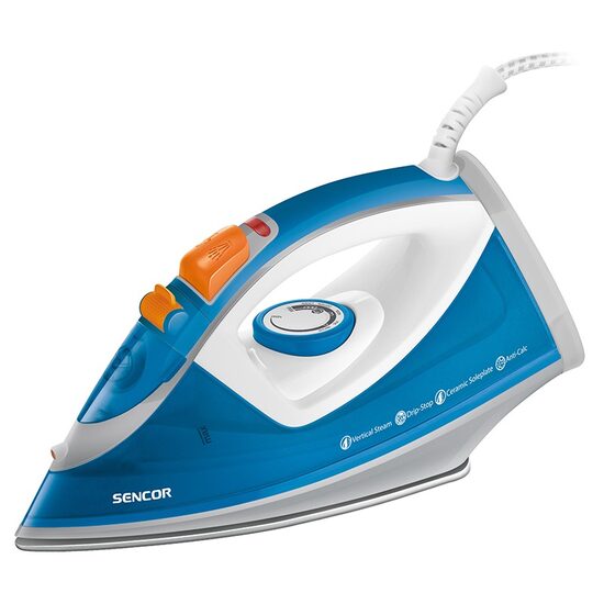Fier de calcat, talpa ceramica, 2400 W, Abur, functie auto-curatare