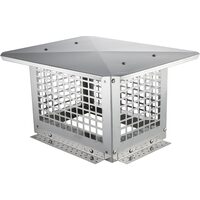 Capac terminal patrat pentru cos de fum, Inox, 332 x 229 mm