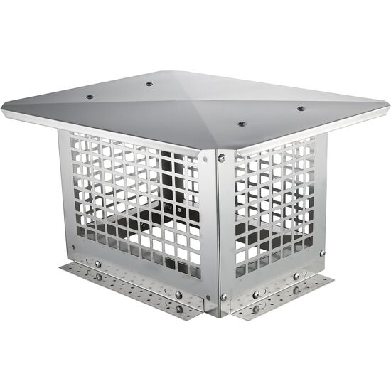 Capac terminal patrat pentru cos de fum, Inox, 332 x 229 mm