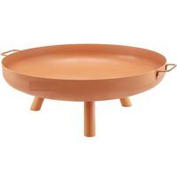 Vatra foc pentru terasa, camping, Otel Carbon, Diametru 770 mm, Maro, Inaltime 28 cm
