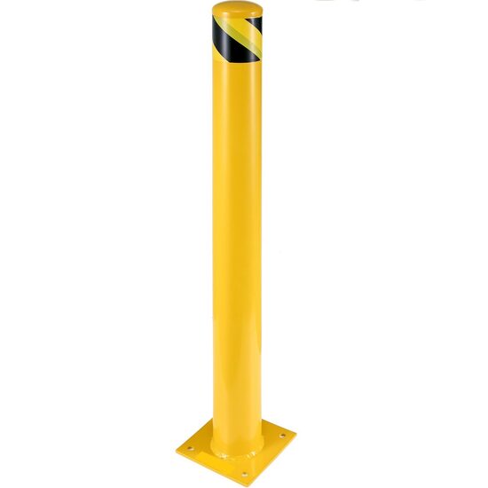 Stalp de siguranta, delimitare, avertizare, Otel, Galben / Negru, Inaltime 122 cm