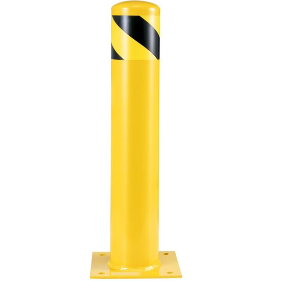 Stalp de siguranta, delimitare, avertizare, Otel, Galben / Negru, Inaltime 61 cm