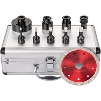 Set 9 carote diamantate si 1 disc taiere pentru gresie, 5-68 mm, prindere M14, umed sau uscat