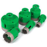 Set 6 carote diamantate pentru gresie, marmura, 20/25/40/45/50/68 mm, prindere M14, umed sau uscat, cutie depozitare