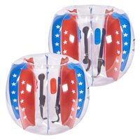 Set 2 mingi Sumo Zorb, Rosu/Albastru, pentru copii cu inaltimea de 1.2-1.7 m, manere si curele umar