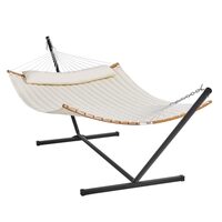 Hamac cu suport otel si perna, matlasat, pentru 2 persoane, max 217 kg, 3760 x 987 x 1050 mm, Bej
