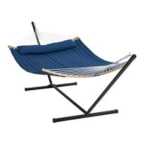 Hamac cu suport otel si perna, matlasat, pentru 2 persoane, max 217 kg, 3760 x 987 x 1050 mm, Bleumarin