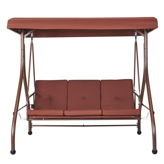 Leagan pentru gradina, 3 locuri, Rabatabil, Maro, Otel, panza Oxford, 1850×1170×1770 mm, max 340 kg, Perne detasabile