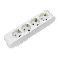 Prelungitor 4 locasuri, Alb, fara cablu, Schuko, IP20