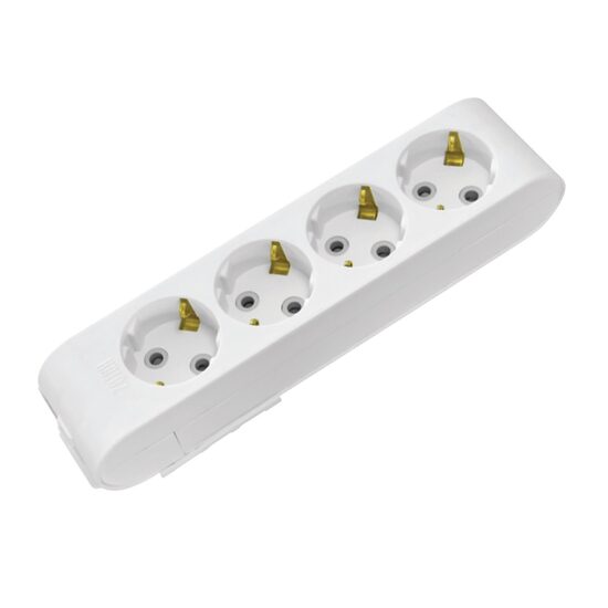 Prelungitor 4 locasuri, Alb, fara cablu, Schuko, IP20