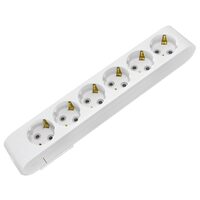 Prelungitor 6 locasuri, Alb, fara cablu, Schuko, IP20