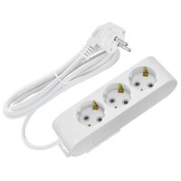 Prelungitor 3 locasuri, Lungime 3 m, Alb, Schuko, IP20