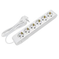 Prelungitor 6 locasuri, Lungime 5 m, Alb, Schuko, IP20