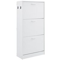Dulap pantofi, 3 sertare, Lemn, 600 x 237 x 1200 mm, Alb
