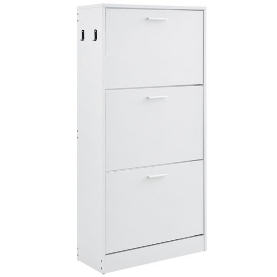 Dulap pantofi, 3 sertare, Lemn, 600 x 237 x 1200 mm, Alb