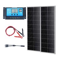 Set 2 Panouri solare pentru camping, Controler de incarcare, Portabil, 200 W, IP68, dimensiune 1095 x 450 x 29 mm 