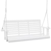 Leagan din lemn de cedru, 3 persoane, Alb, Lanturi si accesorii prindere, 1702x710x600 mm, max 362 kg