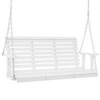 Leagan din lemn de cedru, 3 persoane, Alb, Lanturi si accesorii prindere, 1370 x 710 x 600 mm, max 362 kg