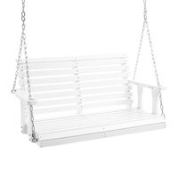 Leagan din lemn de cedru, 2 persoane, Alb, Lanturi si accesorii prindere, 1240x710x600 mm, max 362 kg