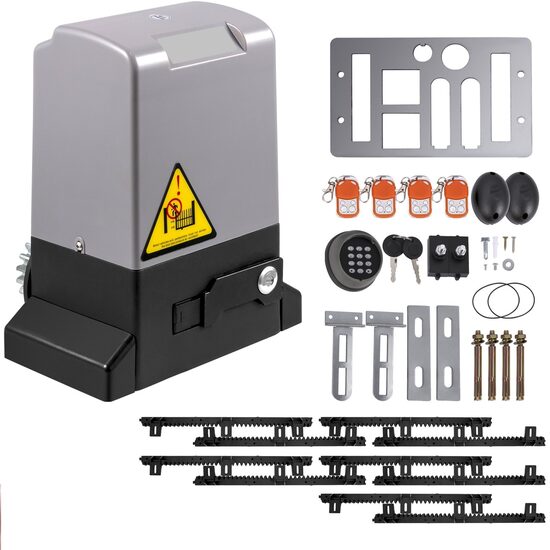 Kit automatizare poarta culisanta, max 1800 kg, Lungime max 12 m, 4 x Telecomanda, Wi-Fi, 750 W, viteza 12 m/min, deschidere prin app telefon