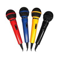 Set 4 microfoane cu fir, 4 culori, pentru karaoke