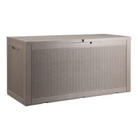 Lada depozitare accesorii gradina pentru exterior 380 l, Rattan artificial, Maro, 1220 x 545 x 623 mm 